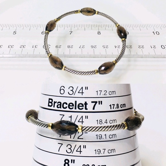 David Yurman Sterling 18k Gold Bangle Bracelet - Picture 5 of 7